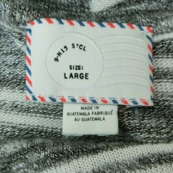 Anthropologie Postcard Pullover Tunic Grey Striped - Picture 3 of 8
